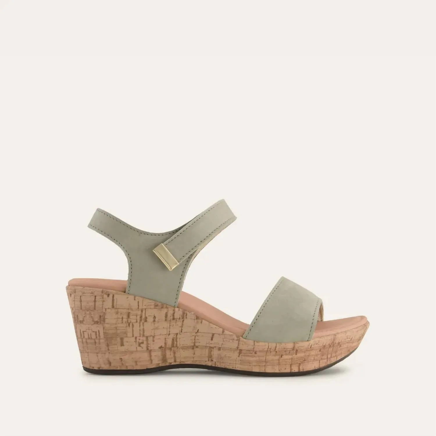 Women's Summer Wedge Sandals In Sage Nubuck