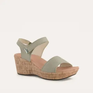 Women's Summer Wedge Sandals In Sage Nubuck