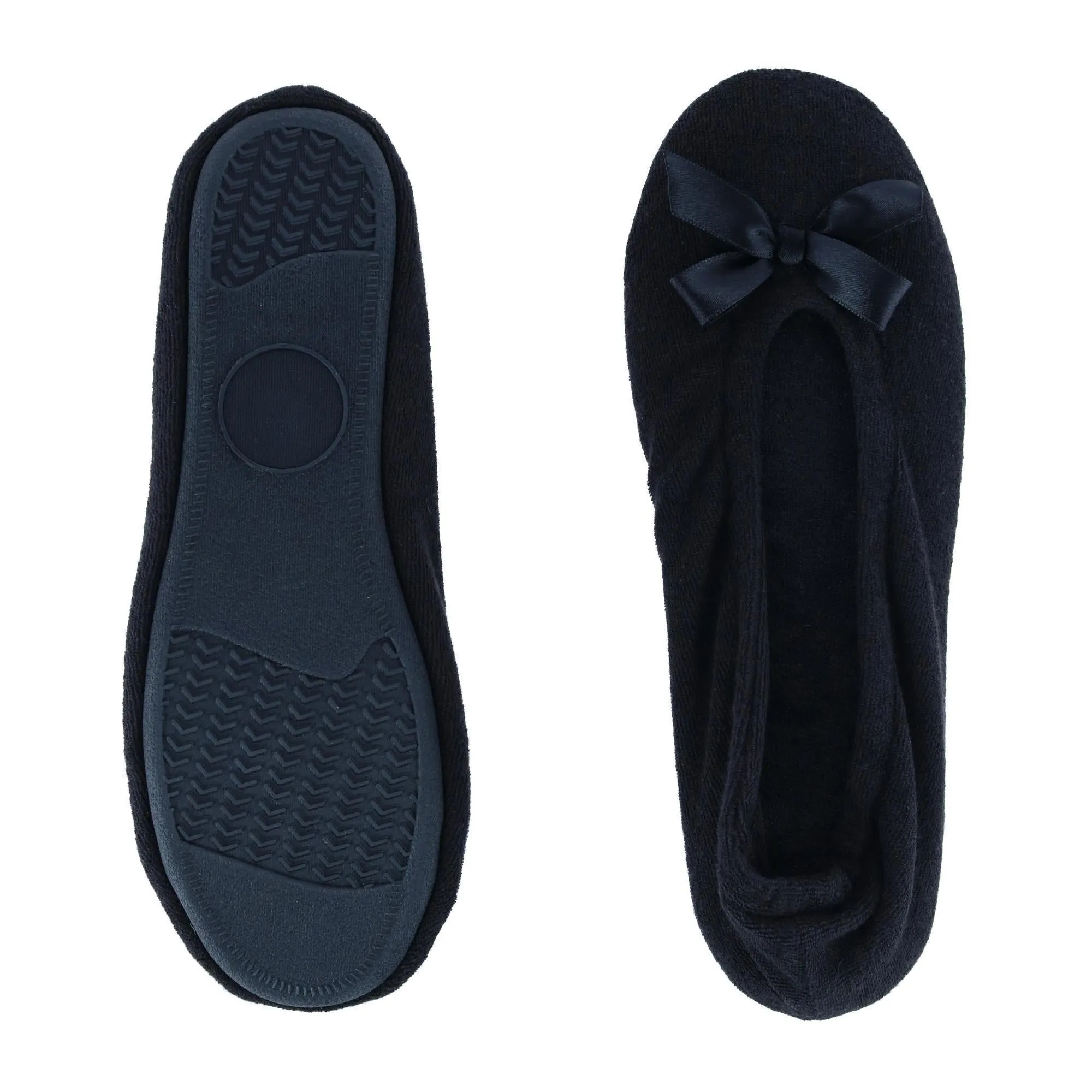 Women's Terry Ballerina Slipper House Shoe (Pack of 2)
