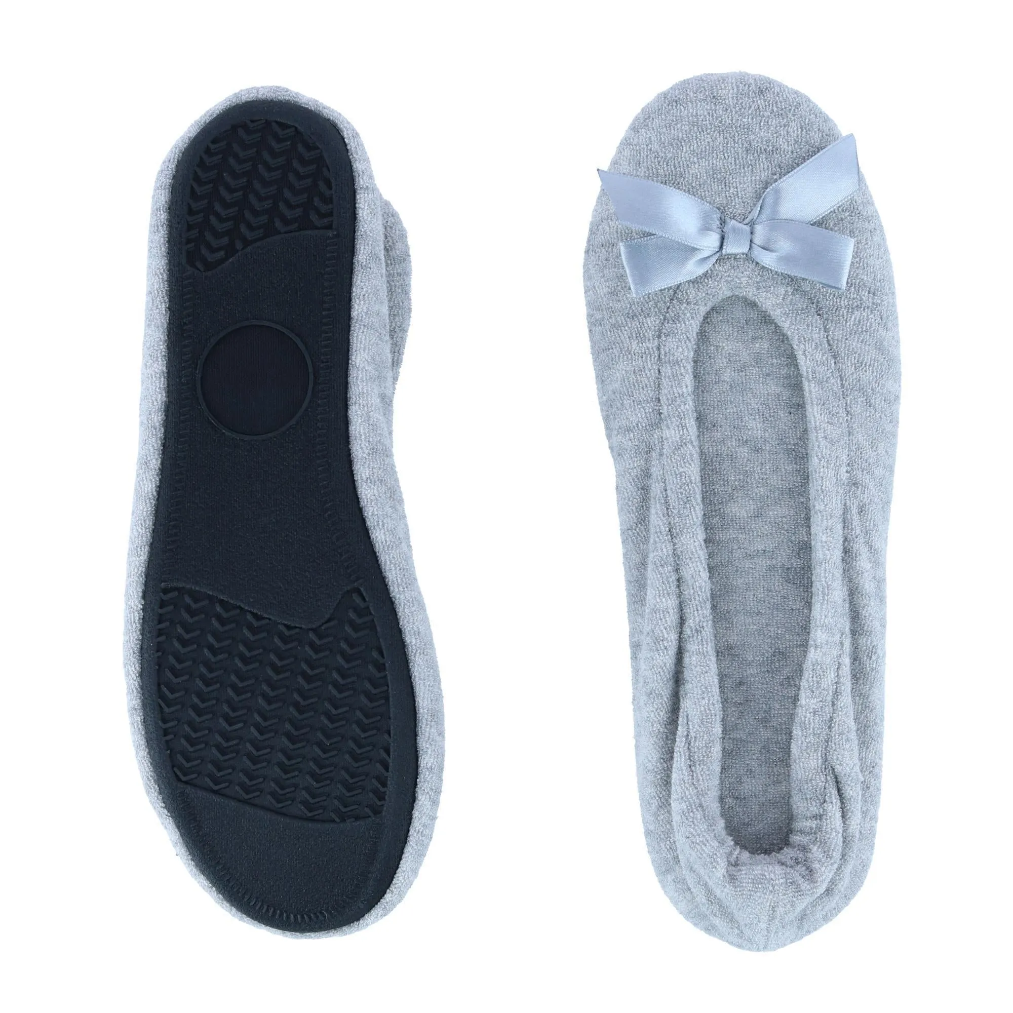 Women's Terry Ballerina Slipper House Shoe (Pack of 2)