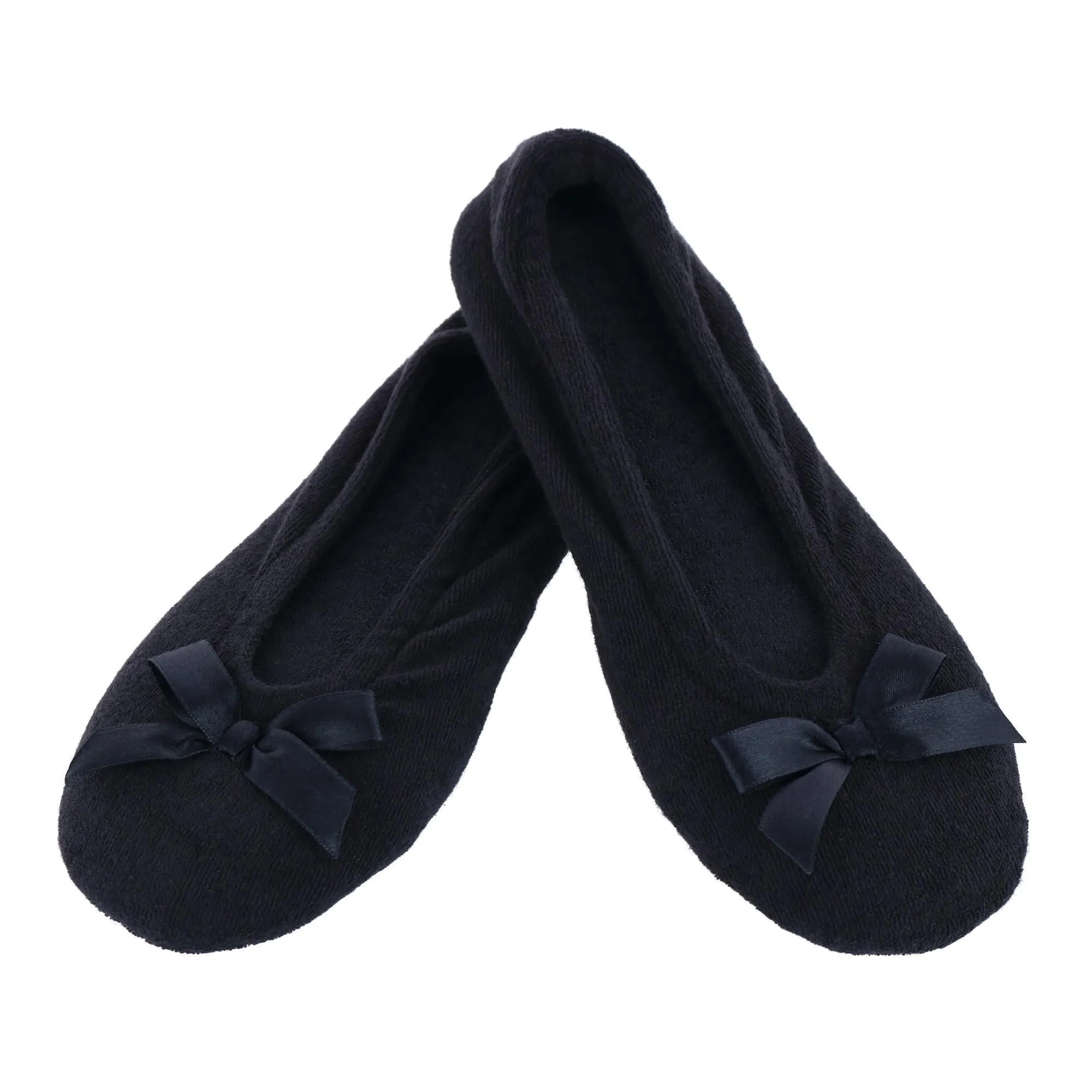 Women's Terry Ballerina Slipper House Shoe (Pack of 2)