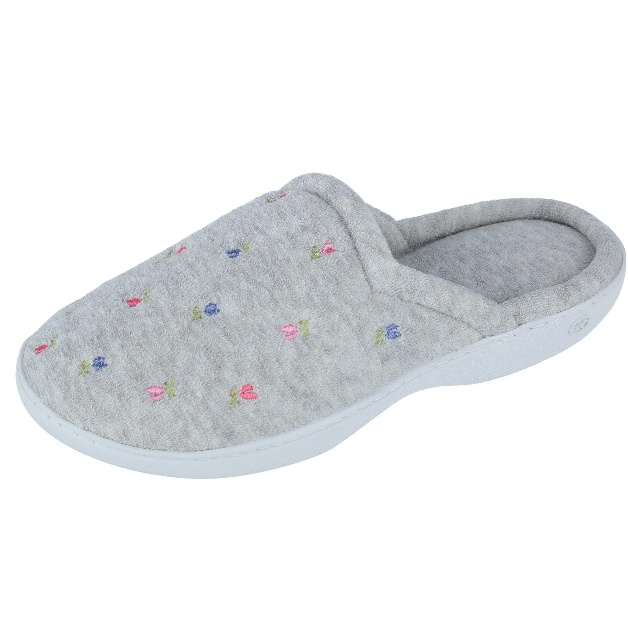 Women's Terry Scalloped Embroidered Clog Slippers