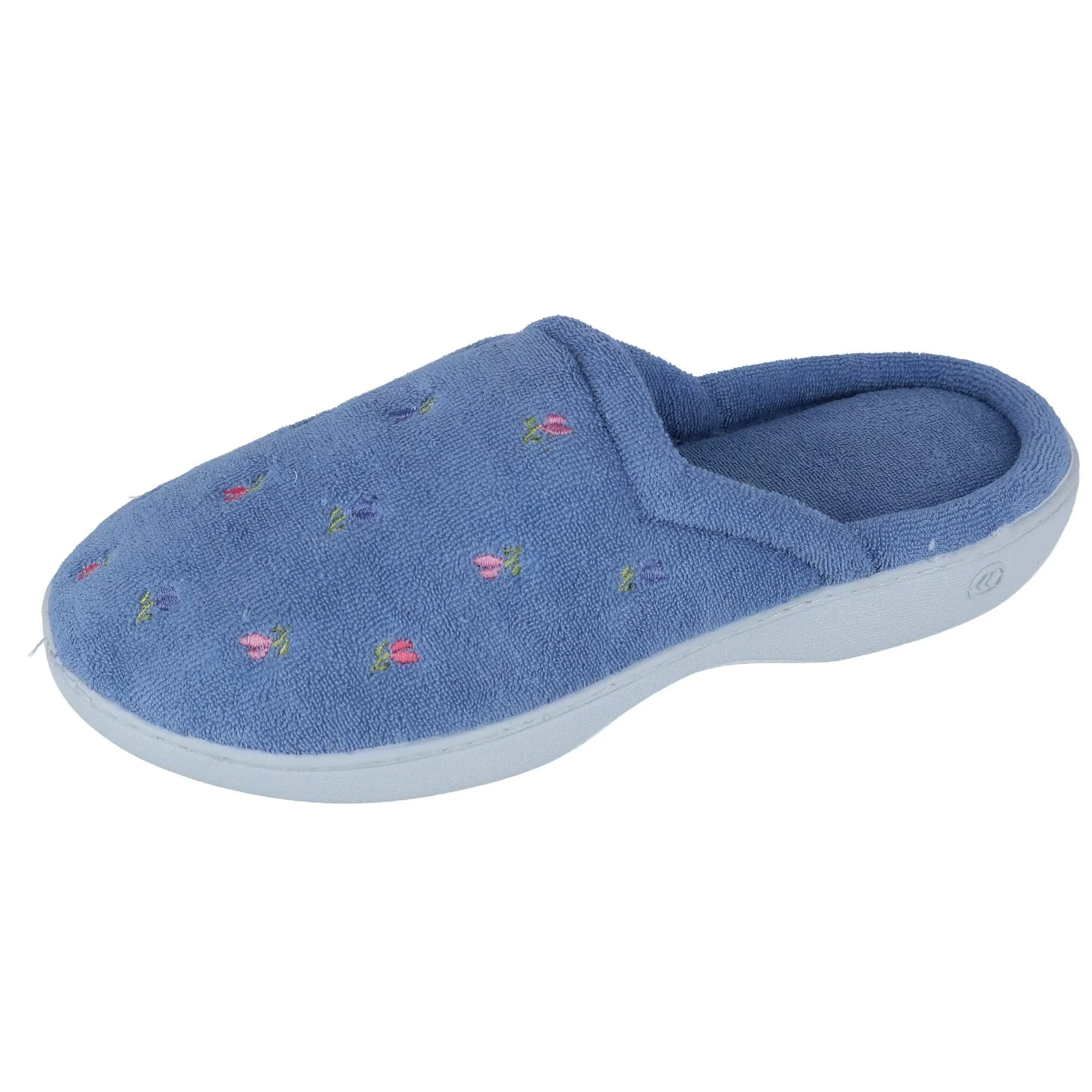 Women's Terry Scalloped Embroidered Clog Slippers