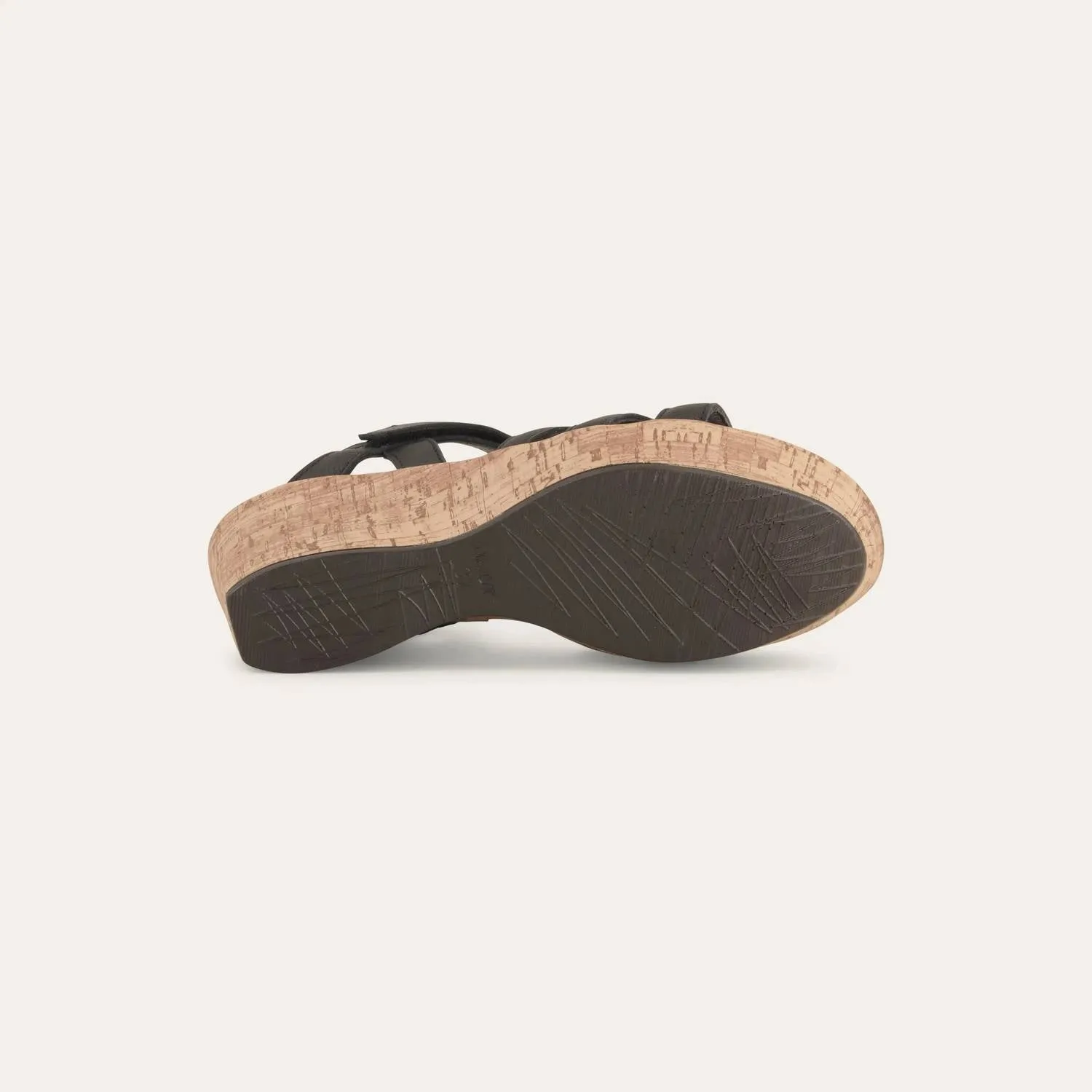 Women's Tropical Wedge Sandals In Soft Black Leather
