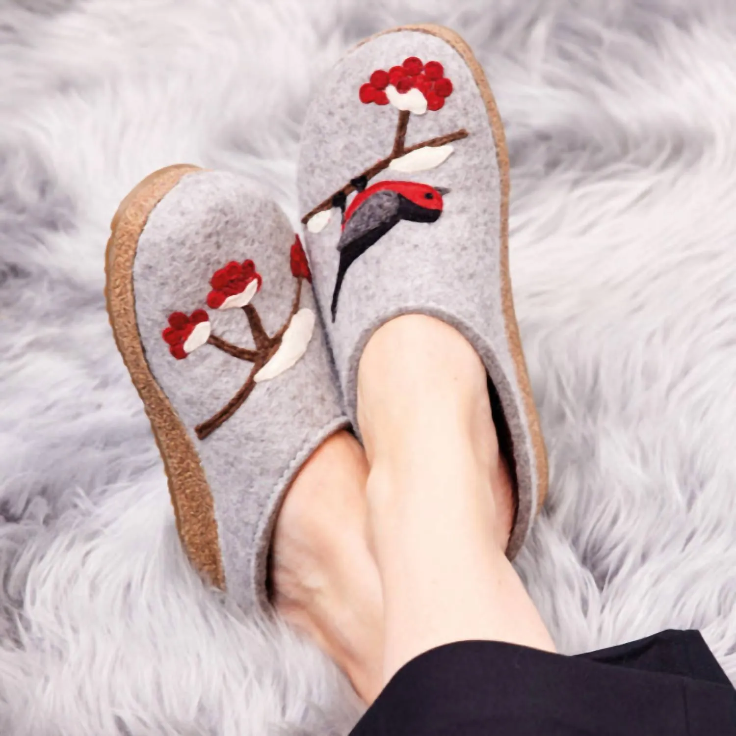 Women's Winterbird Classic Boiled Wool Clog In Silver Grey