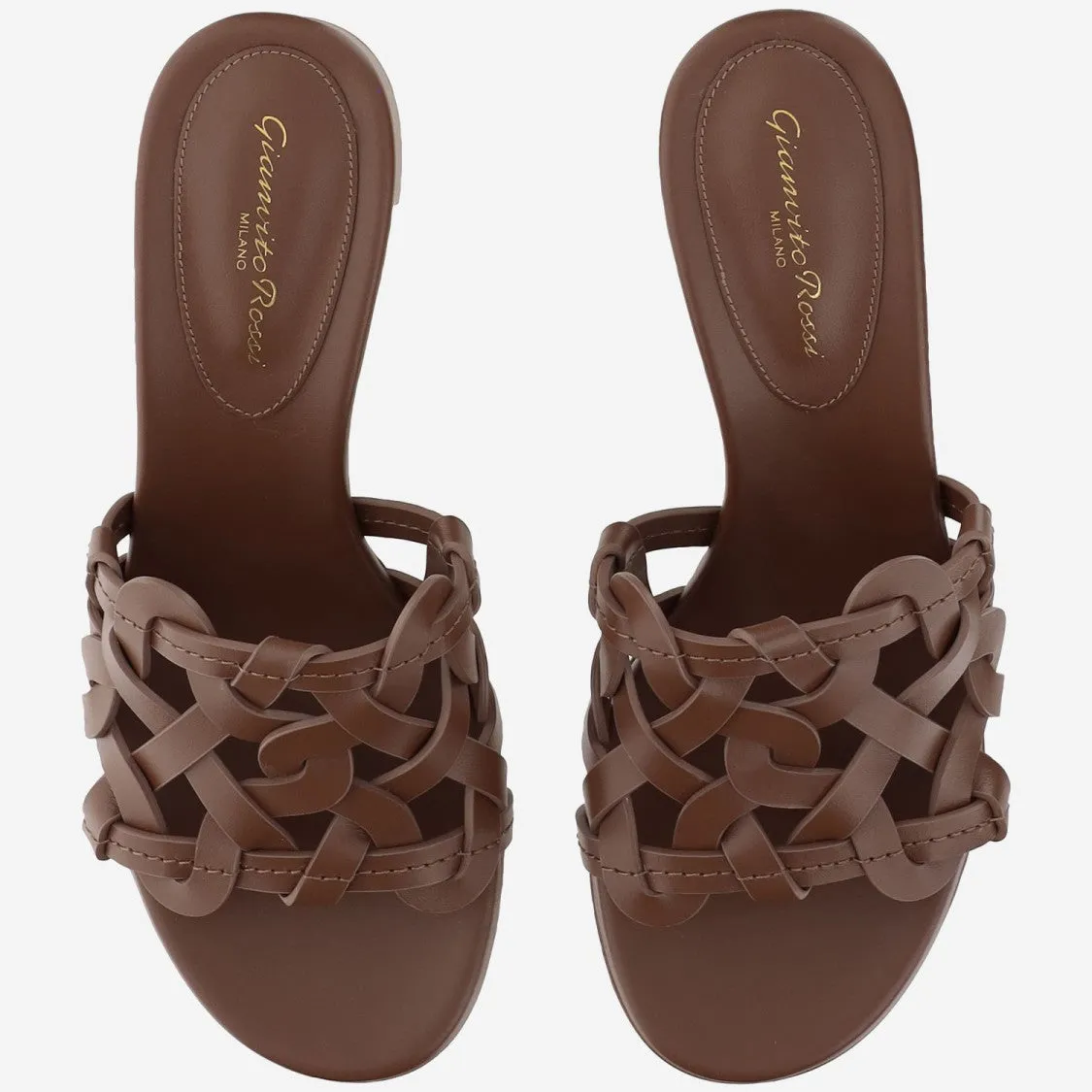 Woven Leather Mules