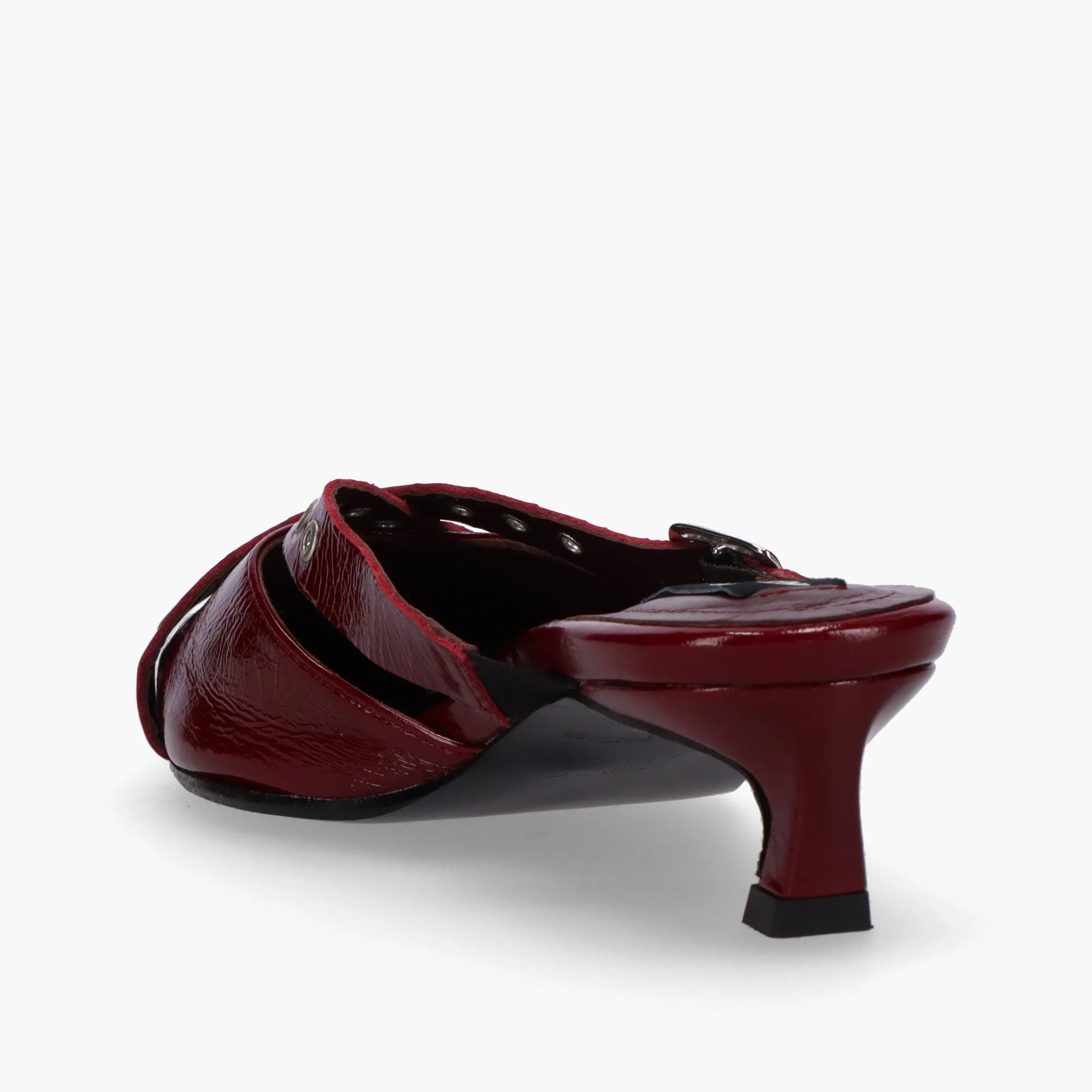 Zyra Onix Burgundy Leather Mules